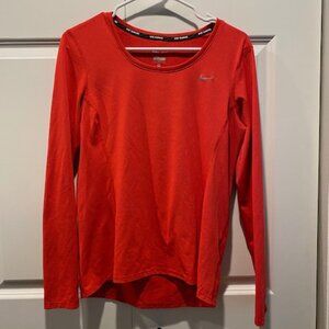 Nike Dri-Fit Red Long Sleeve Run Shirt